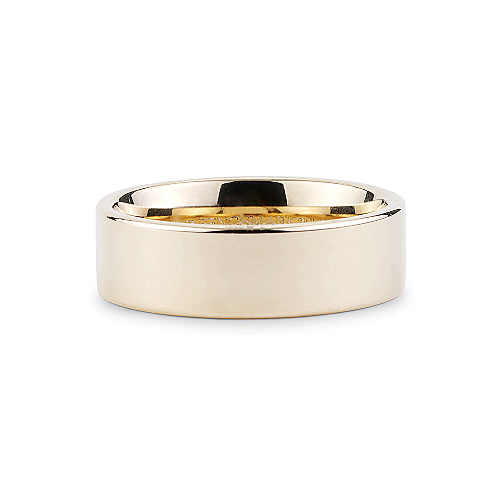 Flat Comfort Fit 7mm Plain Band in Yellow Gold