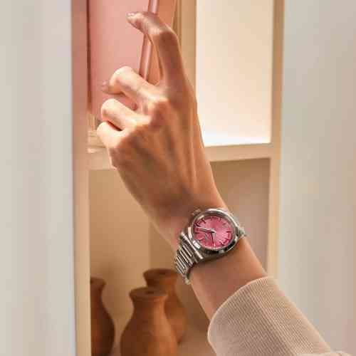 ぴんくぱんさー★ Longines Conquest 34mm Pink Dial Stainless Steel Band | New