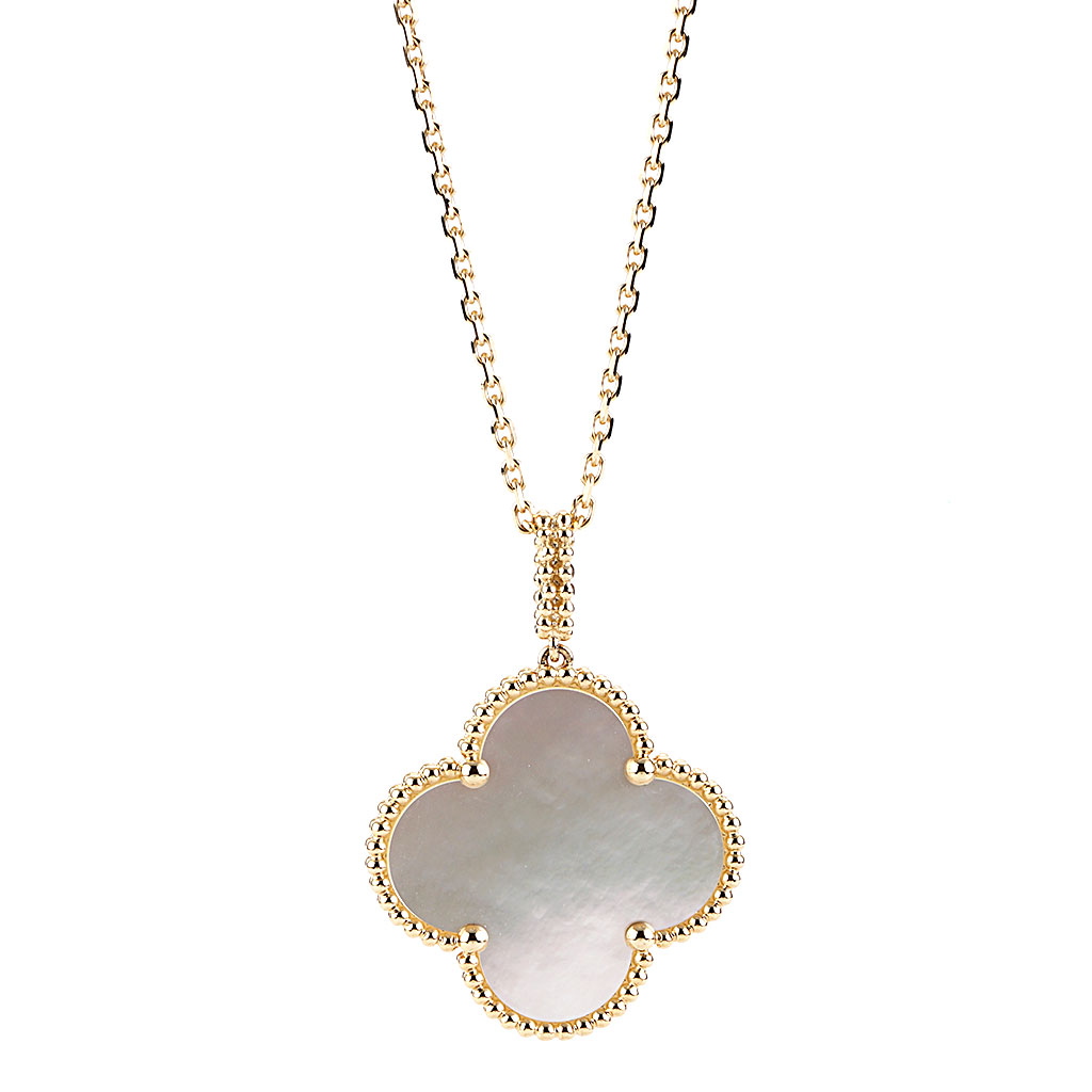 Van Cleef & Arpels Alhambra Collection 1 Motif Necklace 18k Yellow Gold ...