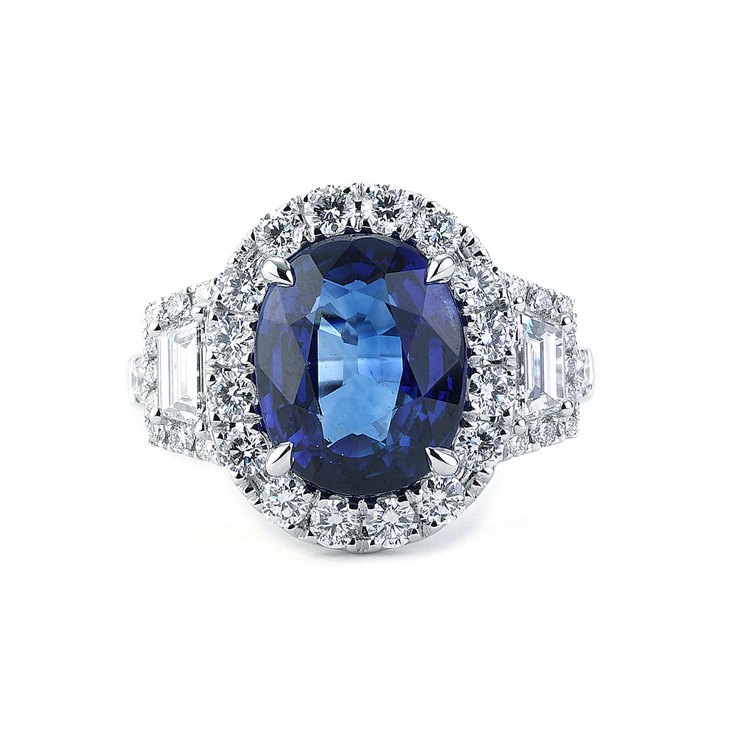 4.19ctw Ceylon GIA Natural Royal Blue Sapphire and Diamond Platinum 3 –  Treasurly by Dima Inc
