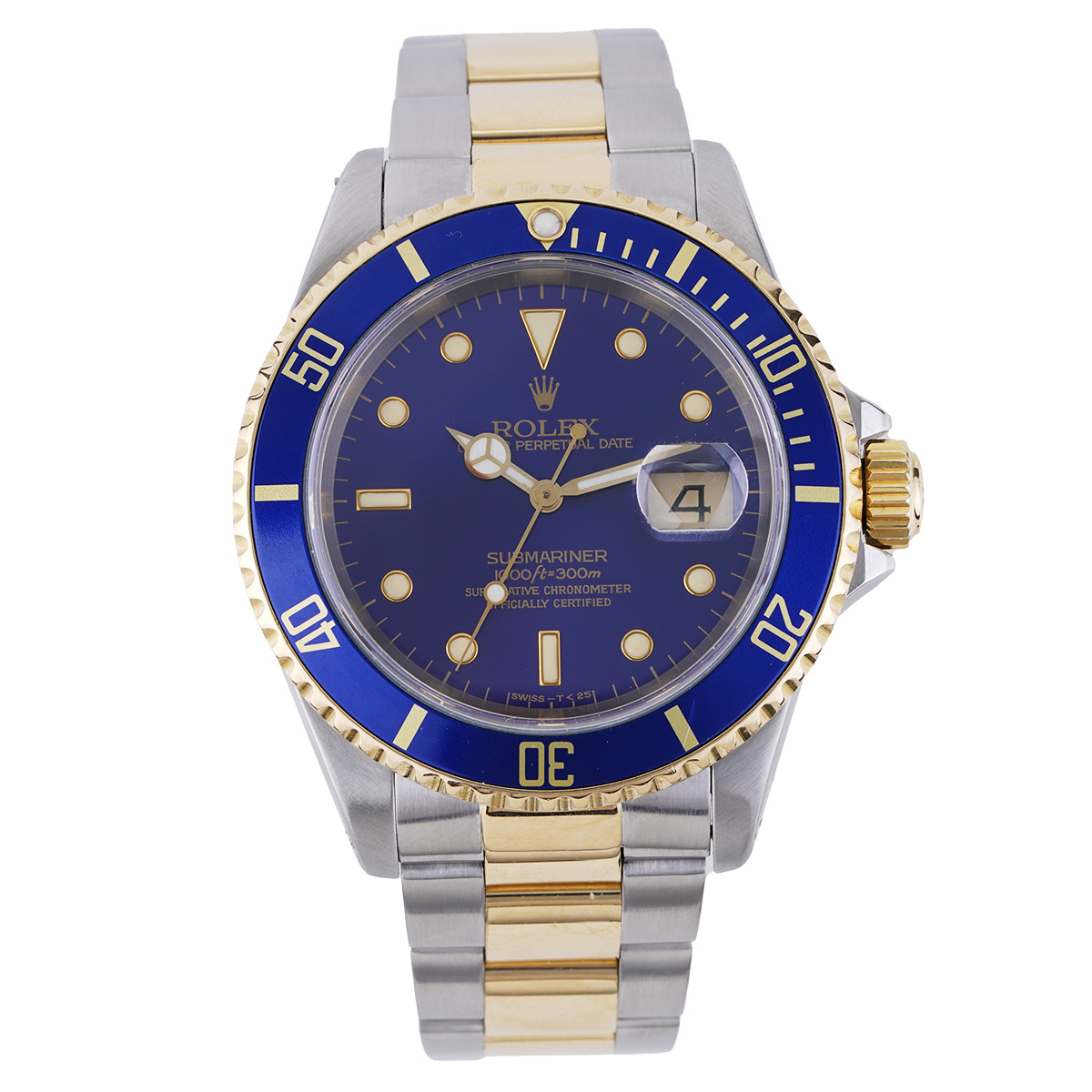 Rolex Submariner Two Tone Blue Dial Circa 1991 New York Jewelers