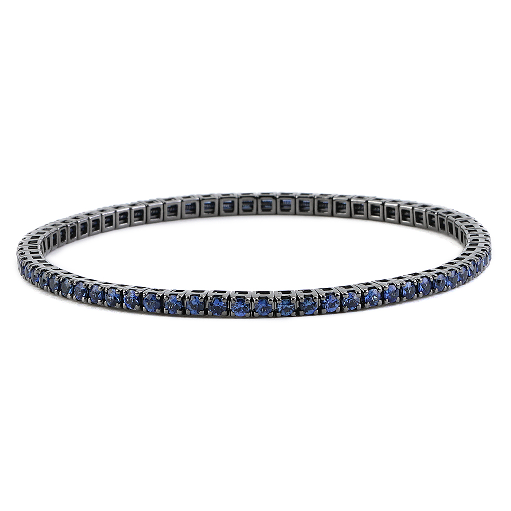 Men's John Hardy Modern Chain 16mm Bracelet with Blue Sapphire and Black  Sapphire, Size Medium | REEDS Jewelers