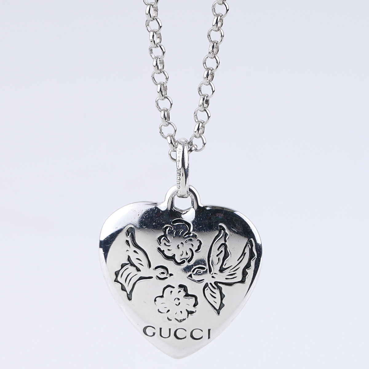 GUCCI Sterling Silver Black Spinel Blind For Love Star Pendant Necklace  992542 | FASHIONPHILE