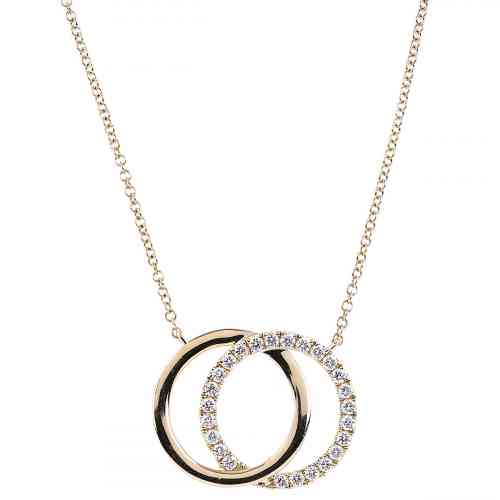 Double Line Circle Diamond Necklace – With Clarity