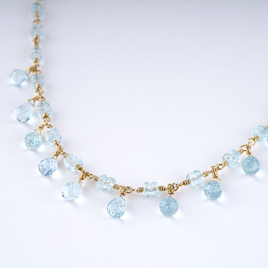 Tiffany & Co Silver Elsa Peretti Color By Yard Aquamarine Necklace in Box  Pouch | eBay
