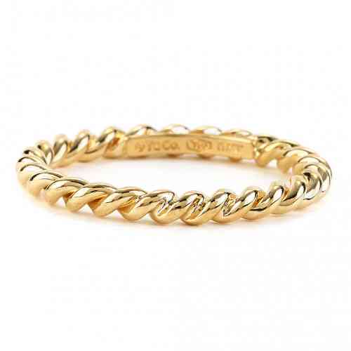 Tiffany & Co Twist Band Ring, 18K Yellow Gold, Size 6.5 (US) | New