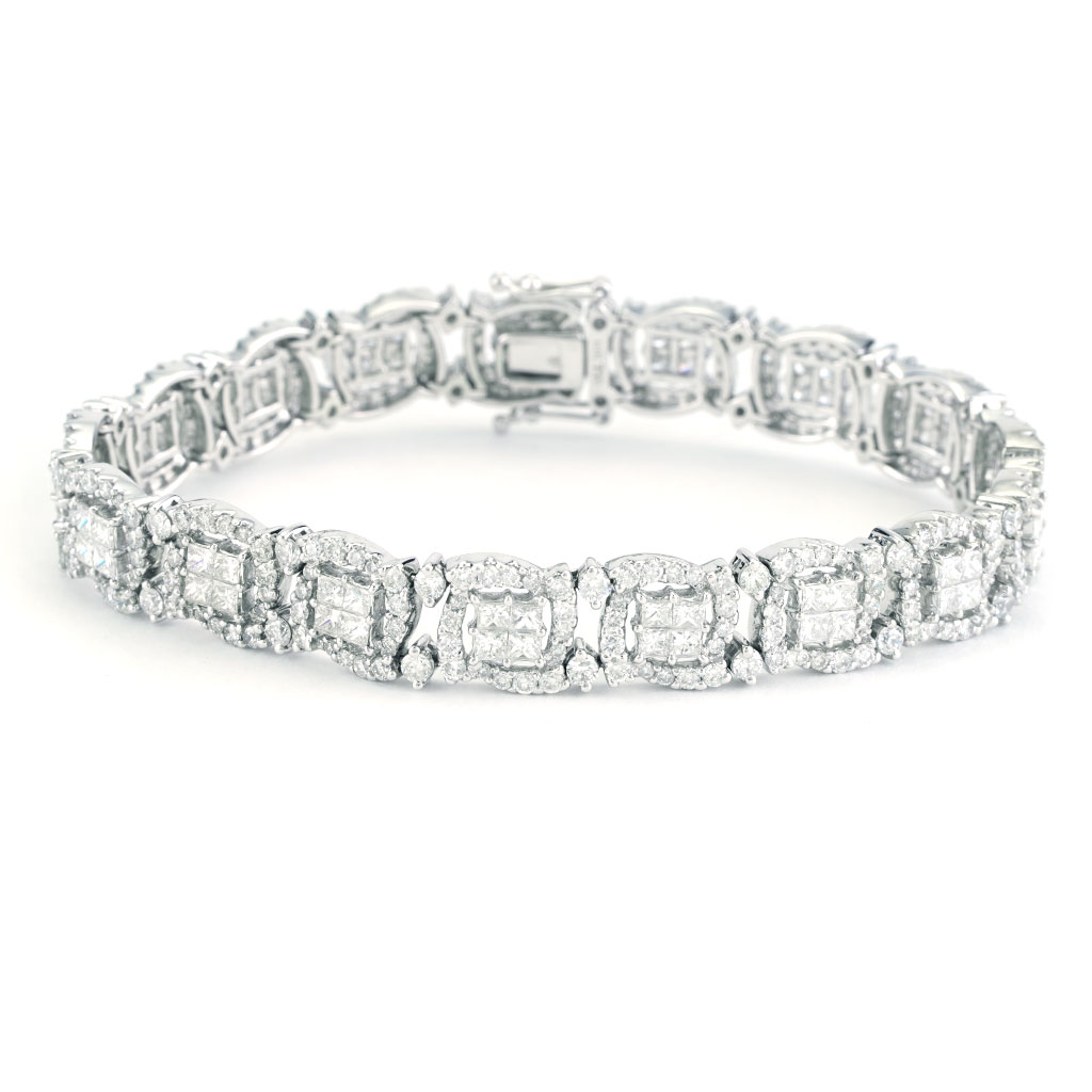 Princess Cut Pave Diamond Bracelet – Five Star Jewelry Brokers
