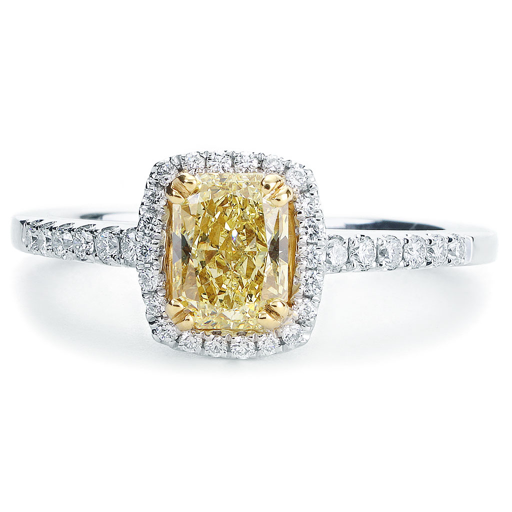 .89 CT GIA Certified Fancy Yellow Diamond Ring in White Gold | New York ...