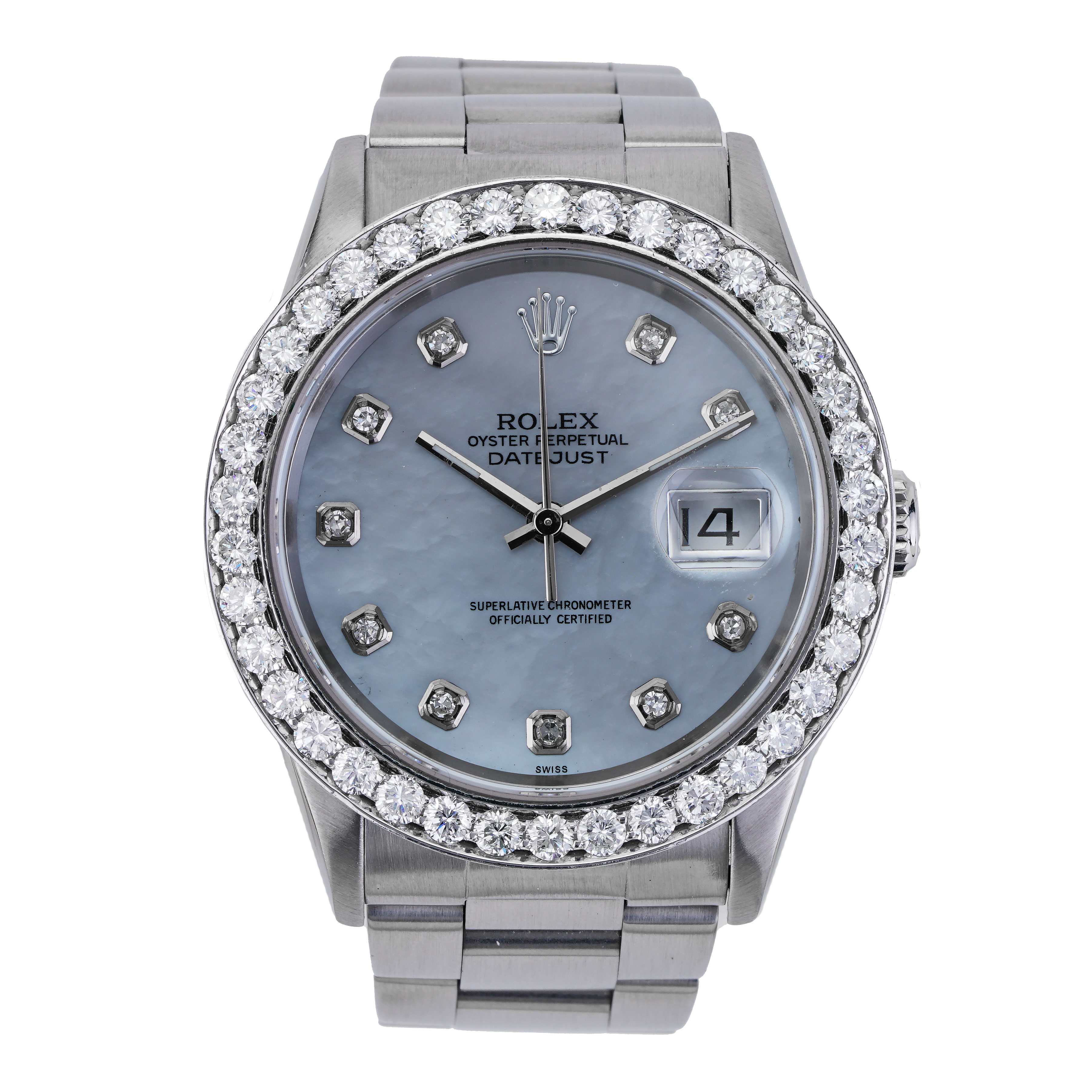 Blue mother of hot sale pearl rolex