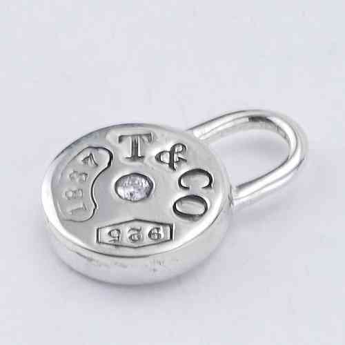 TIFFANY Sterling Silver 1837 Lock Charm Pendant Necklace 534797