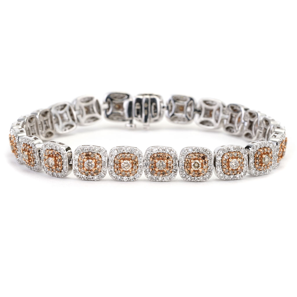 M. Pope & Co. 14K White Gold Diamond Halo Bangle Bracelet | M. Pope & Co.