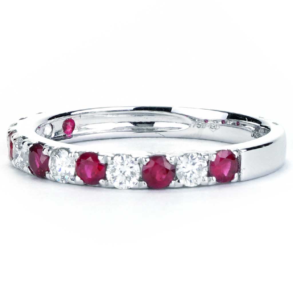 Ruby and Diamond Band in White Gold | New York Jewelers Chicago