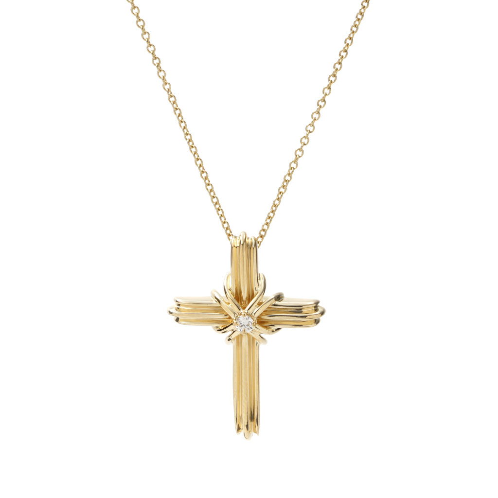 Tiffany & Co. Schlumberger Diamond Cross Pendant in 18K Gold (0.40 CTW) –  myGemma| Item #099954