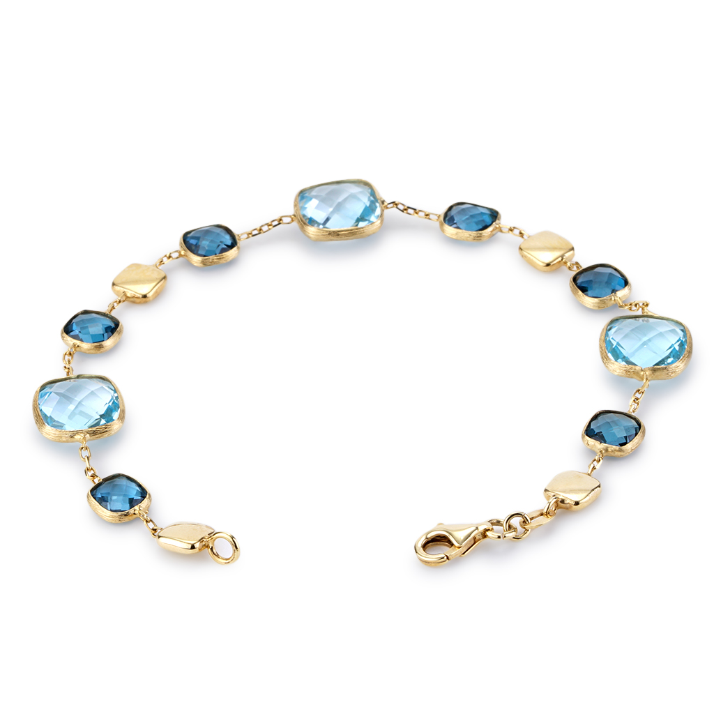 Macy's London Blue Topaz (7-1/2 ct. t.w.) & Diamond Accent Bracelet in  Sterling Silver - Macy's