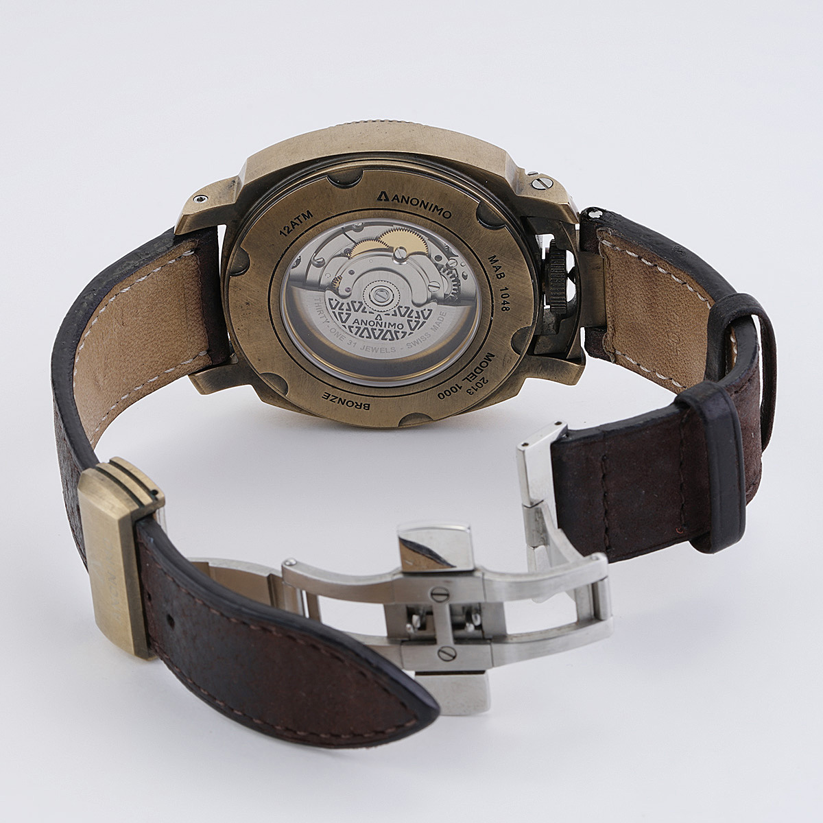 Anonimo Militaire 05.004.A01 Brown Dial Leather Strap 43mm Circa