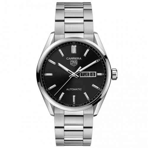 Tag Heuer Carrera Day Date Black Dial Stainless Steel Bracelet