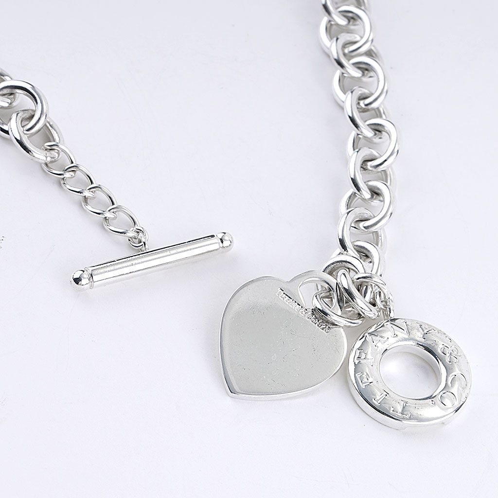 Tiffany & Co. Return To Tiffany Heart Tag Silver Chain Link Toggle Necklace  Tiffany & Co.