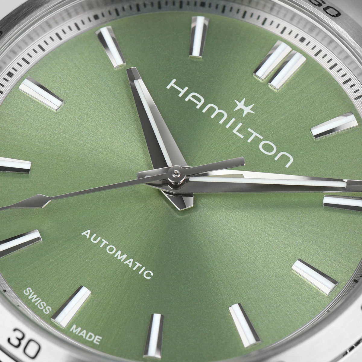 Hamilton Jazzmaster Performer Auto 34mm Green Dial Stainless Band | New  York Jewelers Chicago