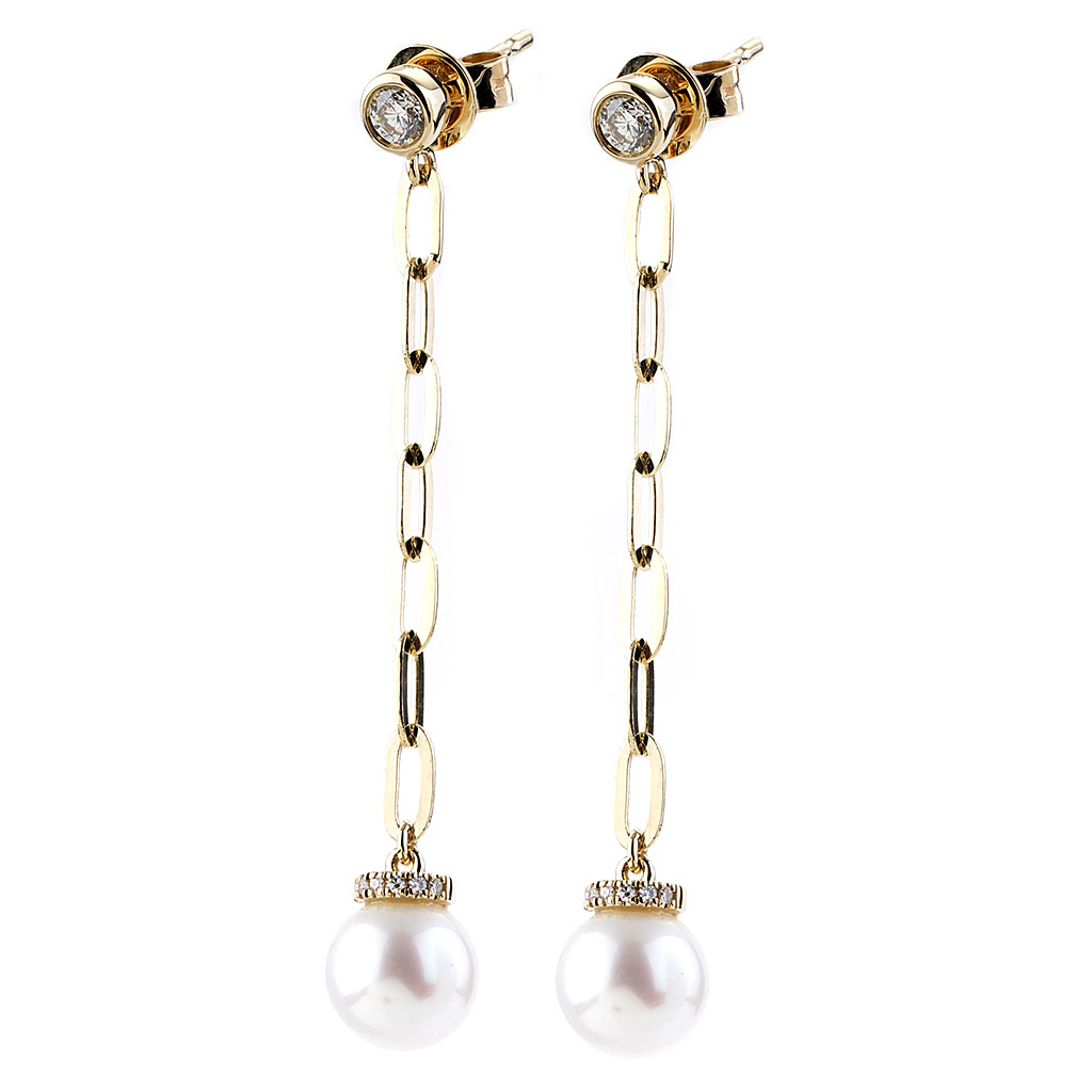 Diamond + Pearl Drop Earrings – Ring Concierge