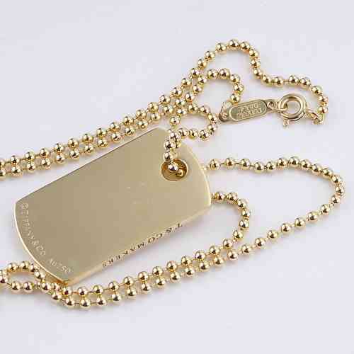 tiffany dog tag gold