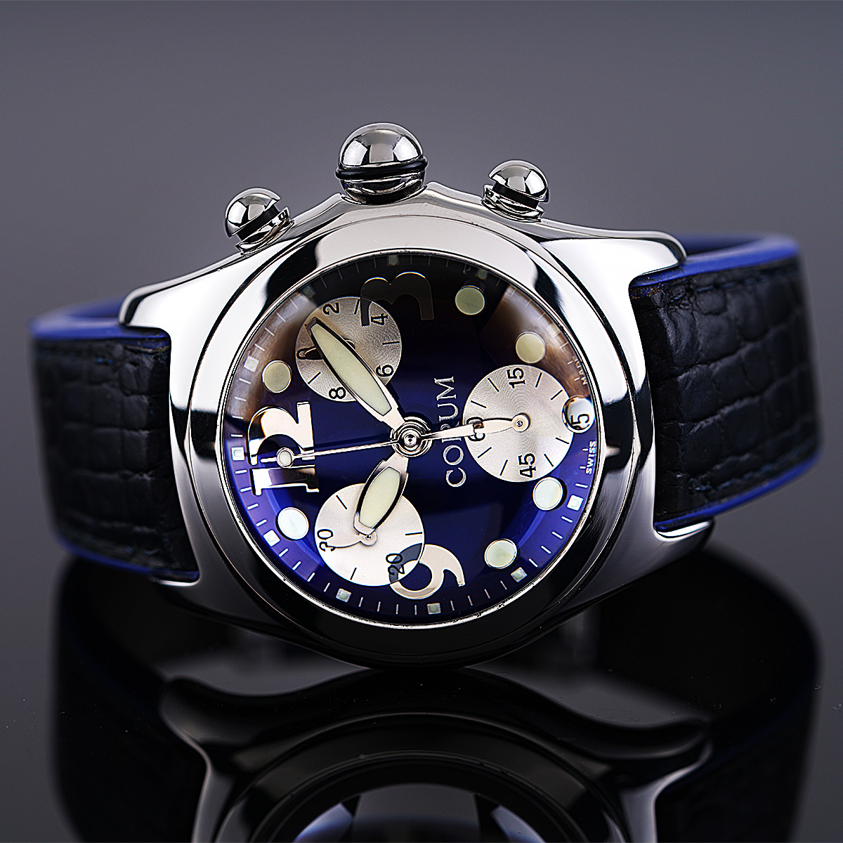 Corum Bubble Chronograph Blue Dial 45mm Circa 2005 New York