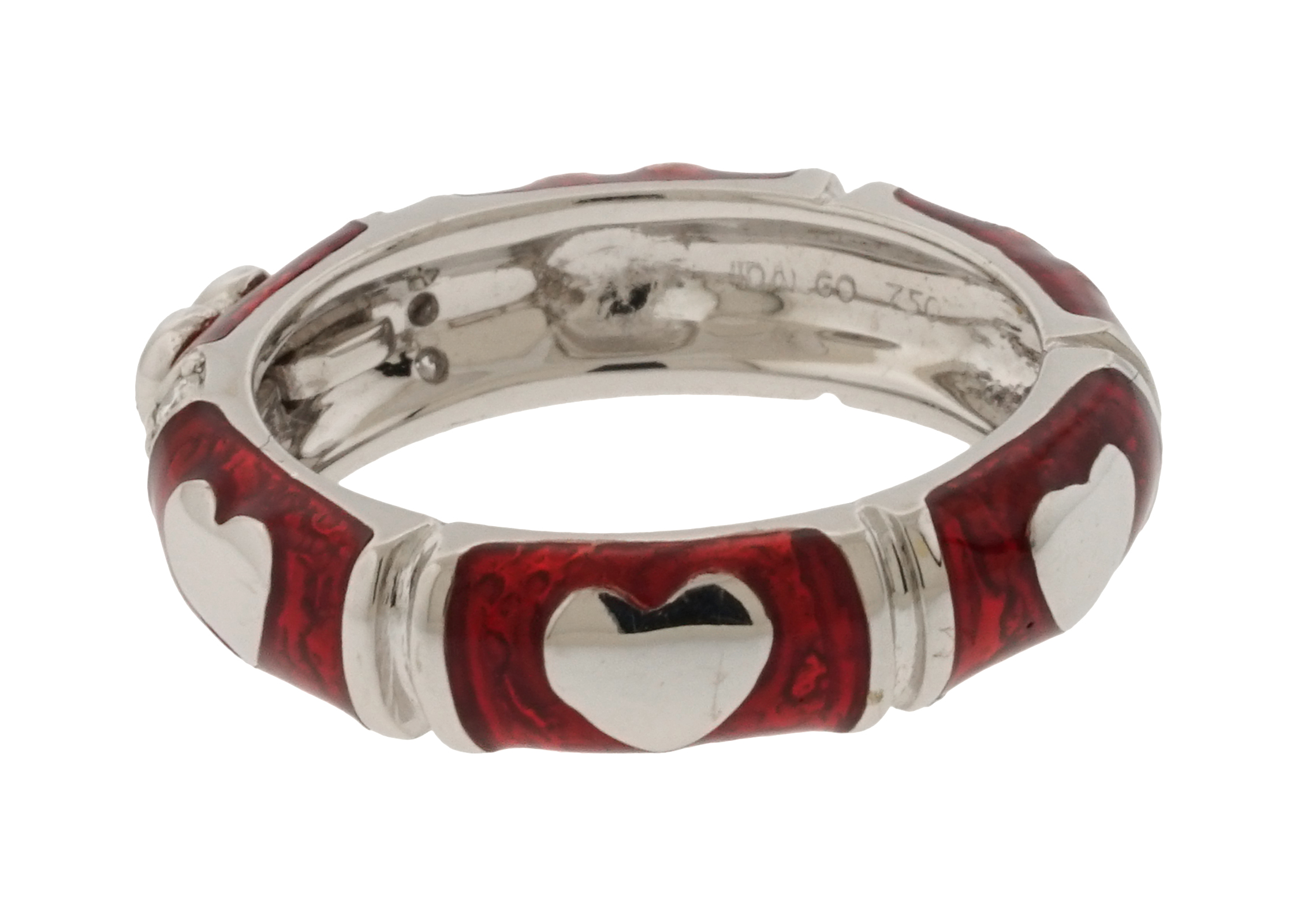 Hidalgo Enamel Ring With Diamond Heart 18k White Gold R451946 18k White