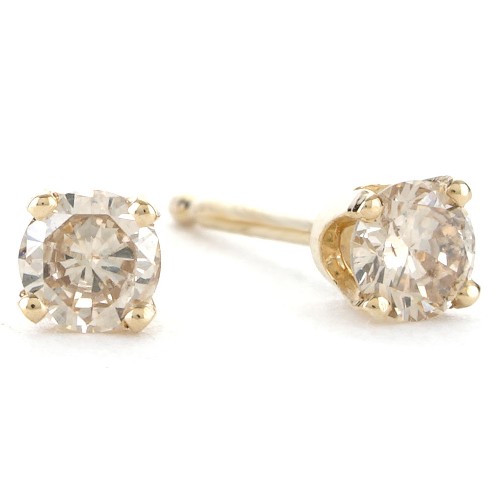 0.30 CTTW Diamond Stud Earrings in Yellow Gold | New York Jewelers Chicago