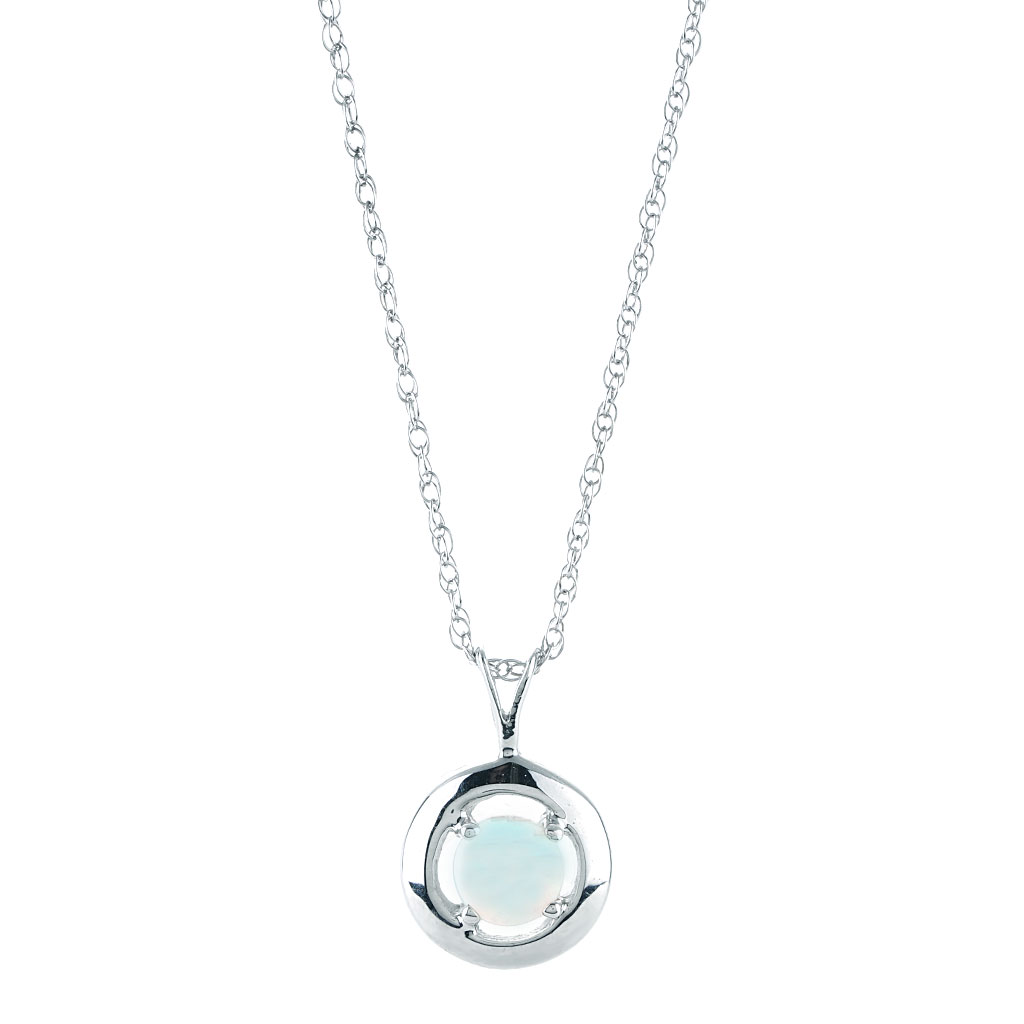 9ct White Gold Opal Necklace – Keanes Jewellers