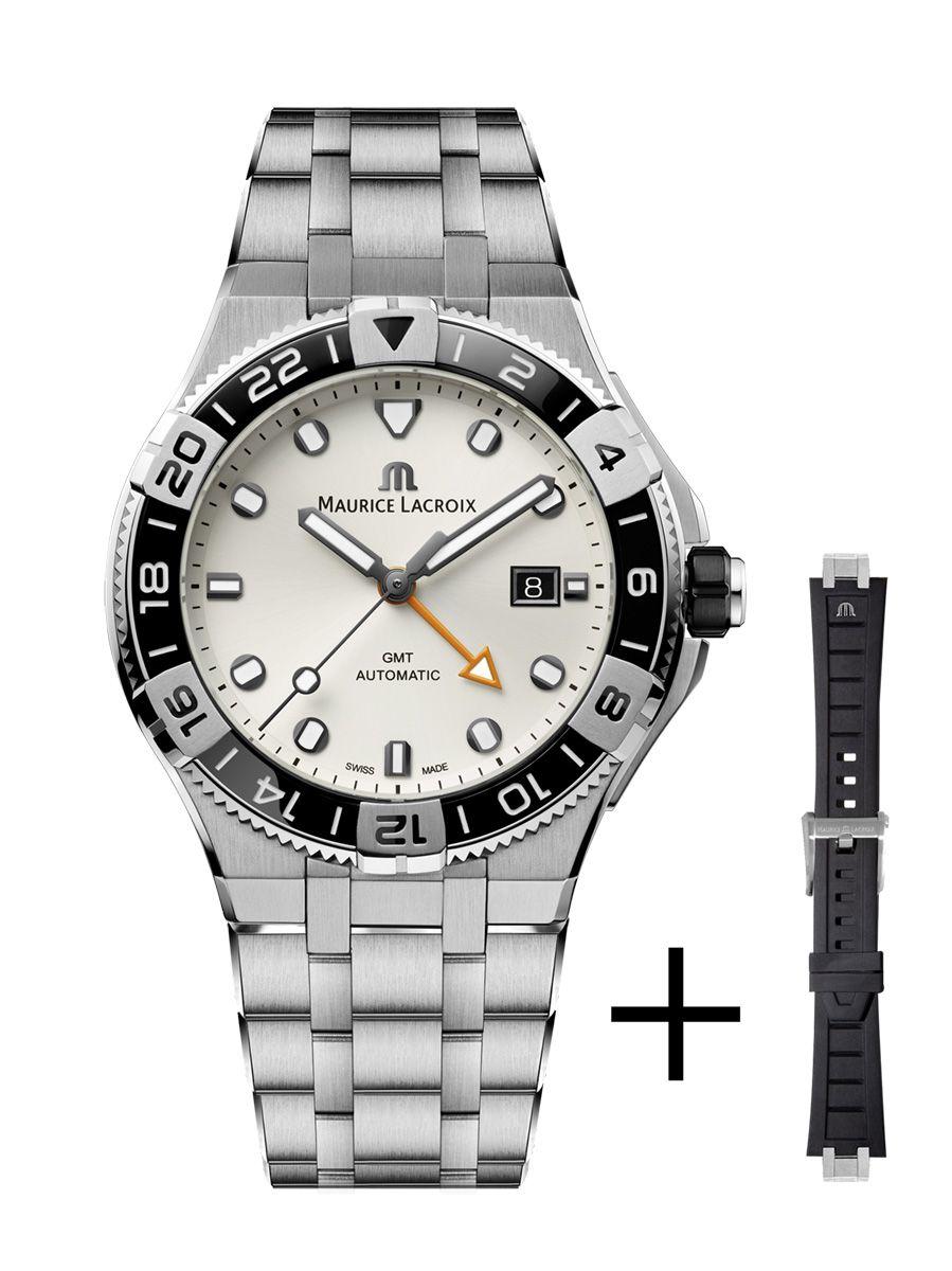 Maurice Lacroix Aikon Venturer GMT 43mm White Dial Stainless Steel Bracelet  | New York Jewelers Chicago