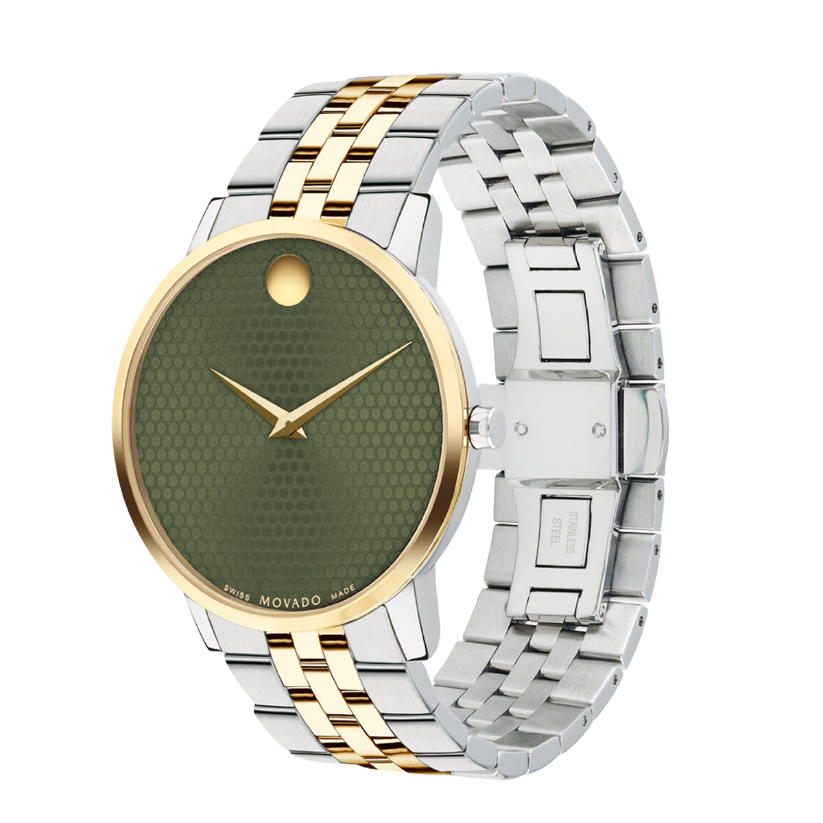 Movado Museum Classic Green Sunray Dial Two Tone Band New York Jewelers Chicago