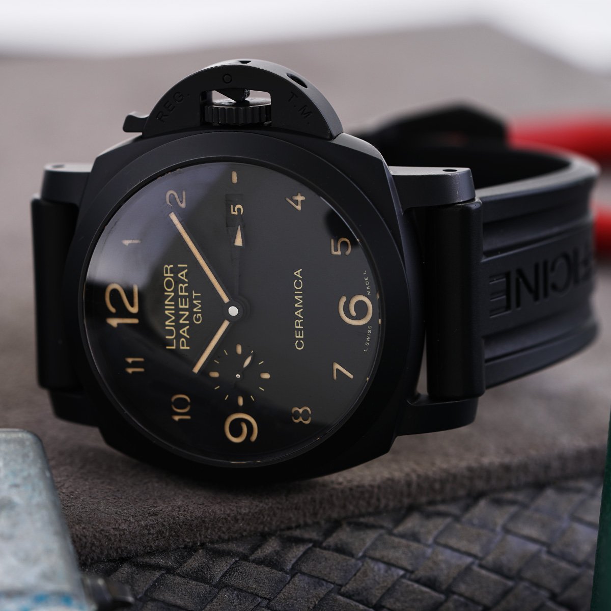 Panerai Luminor GMT Ceramica 2016 44mm SERVICED Box Papers Extra Strap PAM00441 New York Jewelers Chicago