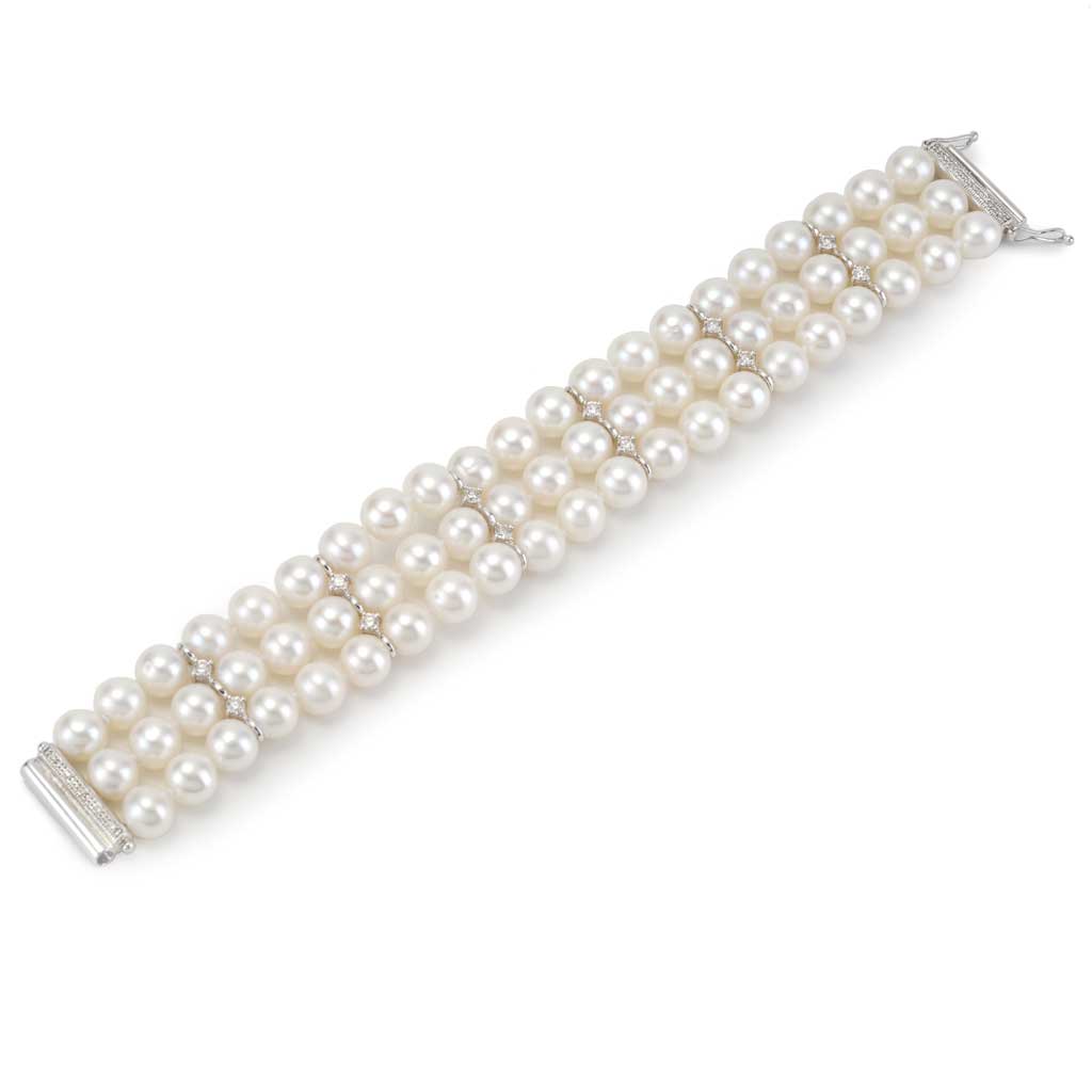 Mikimoto Three Strand Cultured Pearl Bracelet
