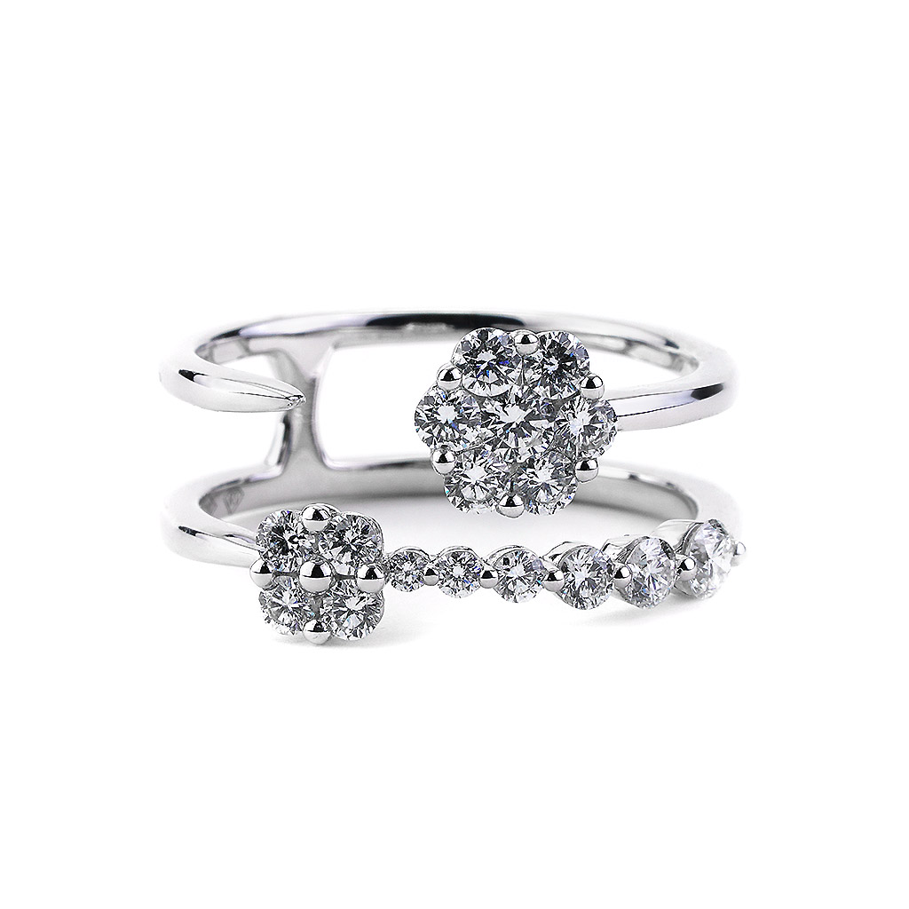 Lady's Pave Diamond Fashion Bypass Right Hand Ring .59ctw 14K White Go –  Mark Areias J,