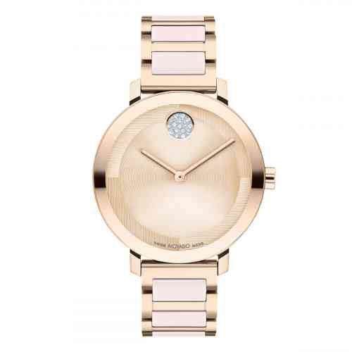 Movado Bold Evolution 2.0 Pale Rose Dial Rose & Ceramic Bracelet
