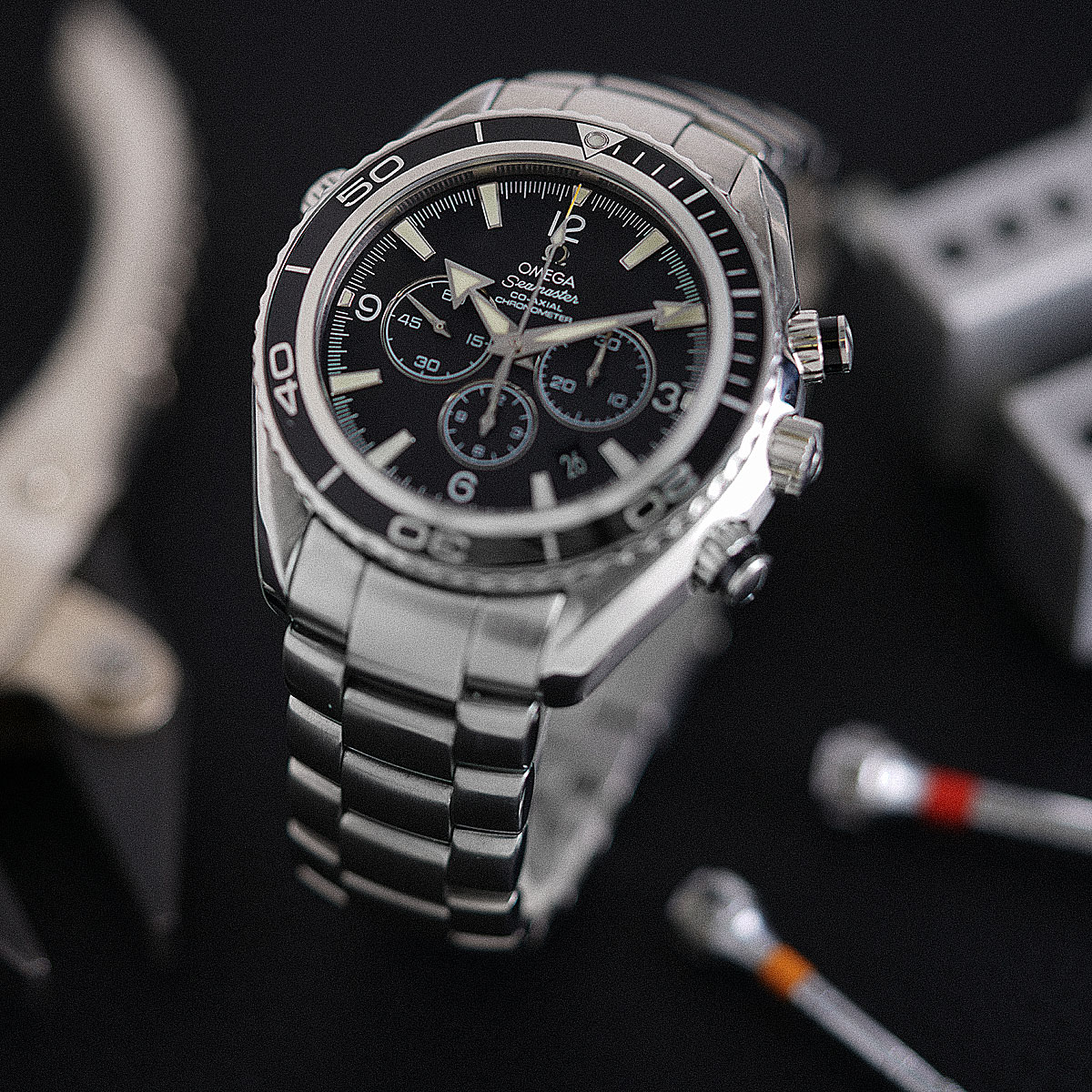 Omega Seamaster Planet Ocean Co-Axial Chrono Black Dial 45mm Circa 