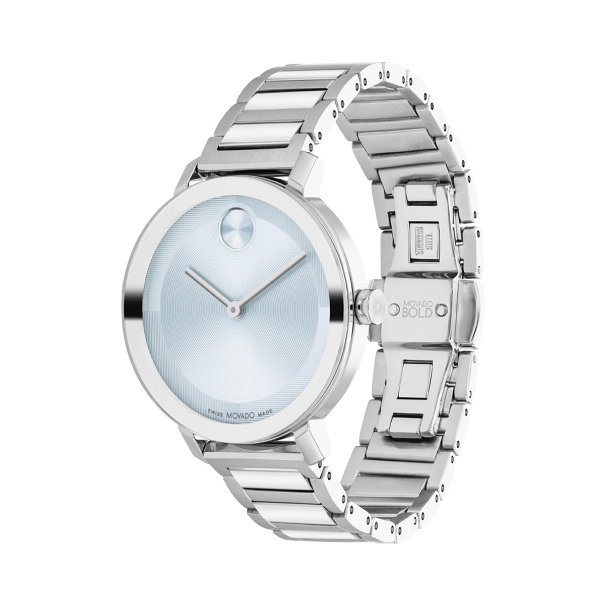 Movado Bold Evolution 2.0 Light Blue Dial Stainless Steel Band 