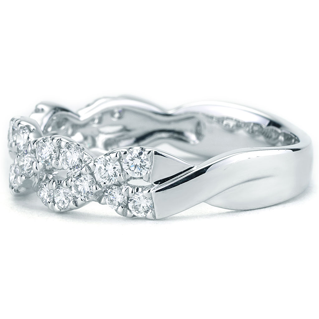062 Cttw Diamond Twisted Band In White Gold 5927 73 