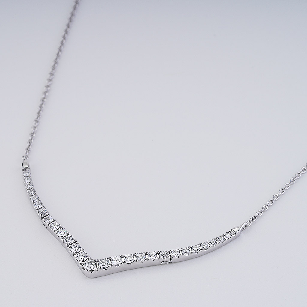Buy Diamond Chevron Necklace / 14K Solid Gold V Shaped Necklace / Dainty Chevron  Diamond Necklace /minimalist Necklace /gift for Her Online in India - Etsy