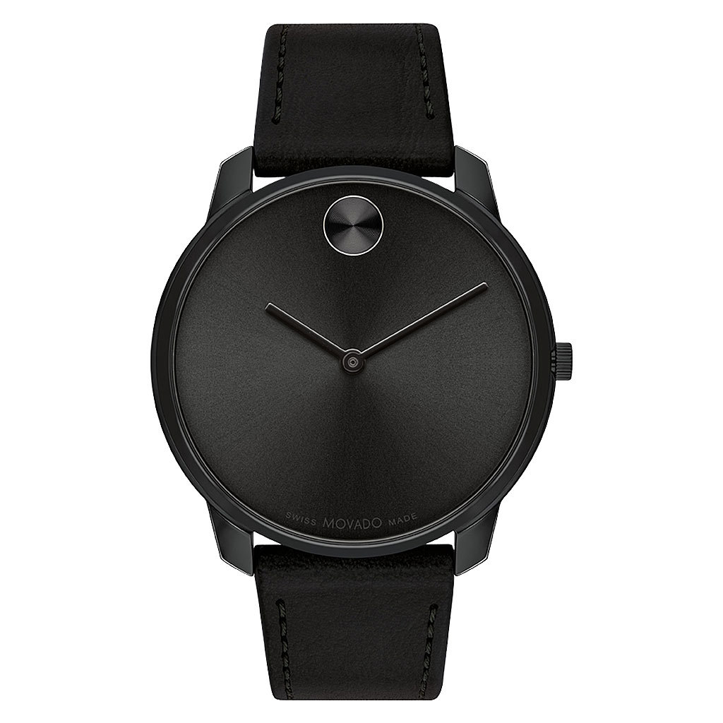 Movado bold 2025 leather strap