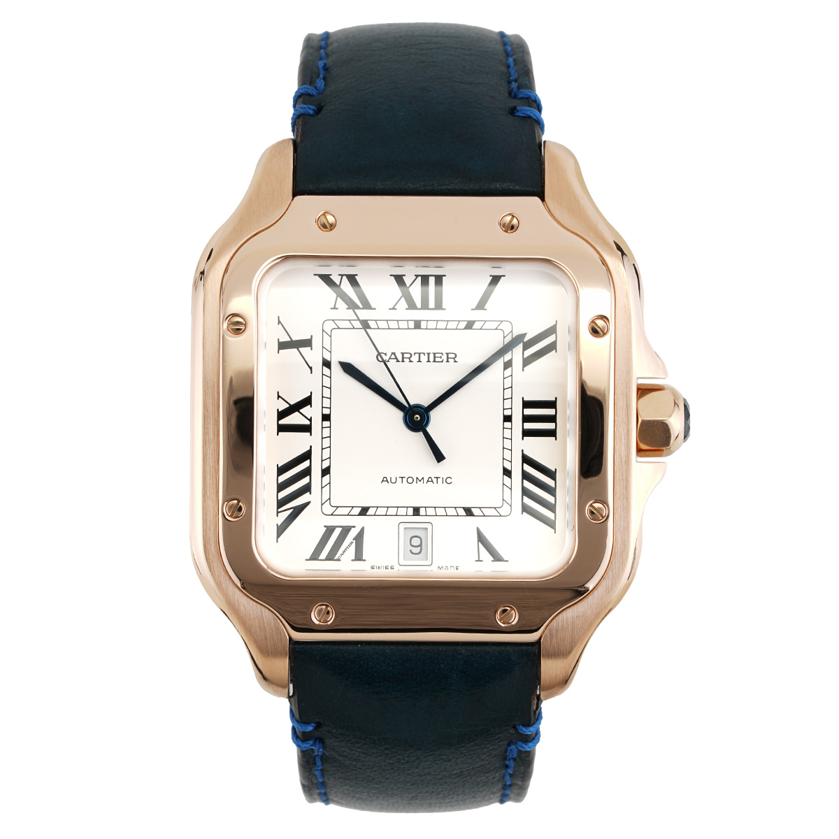 Cartier Santos Large 18k Rose Gold Circa 2020 New York Jewelers Chicago