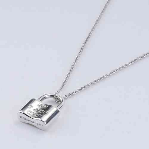 TIFFANY Sterling Silver 1837 Lock Charm Pendant Necklace 534797