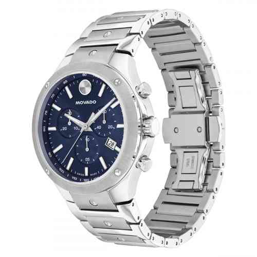 Movado SE Chronograph Blue Dial Stainless Steel Band | New York 