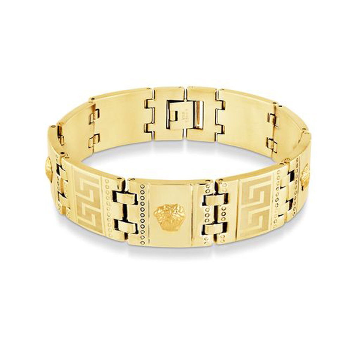Amazon.com: Cool Lion Head Bracelet Men Figaro Link Chain Mens Cuff  Bracelets Heavy Solid Stainless Steel Male Jewelry Bangles chain 22.5cm ( Gold Color 1) : Clothing, Shoes & Jewelry