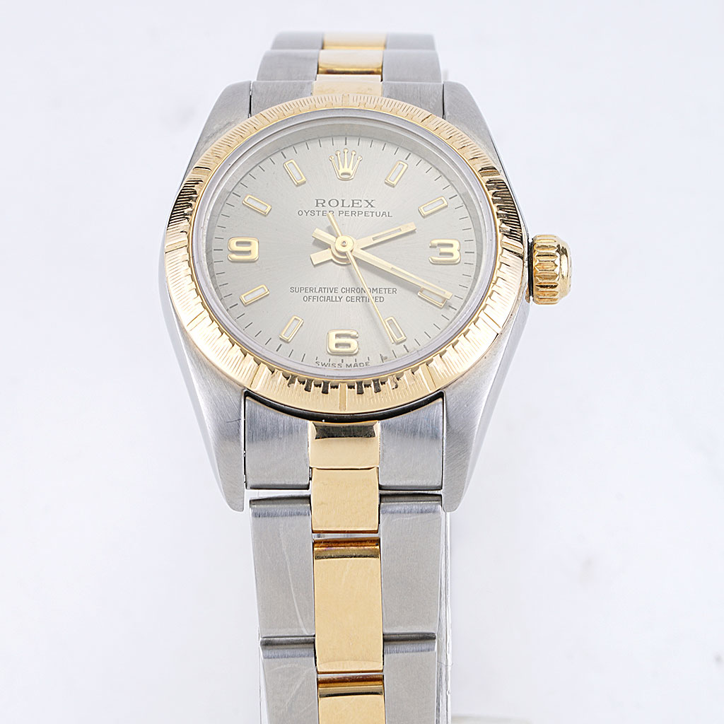 Rolex Oyster Perpetual Two Tone Silver Dial Circa 2000