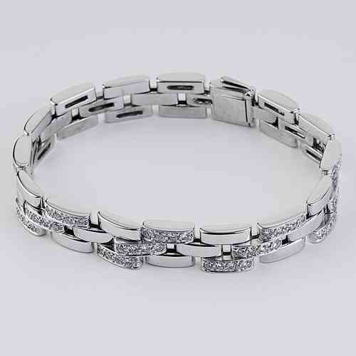 Cartier Maillon Panthere 3 Row Diamond Bracelet 18K White Gold