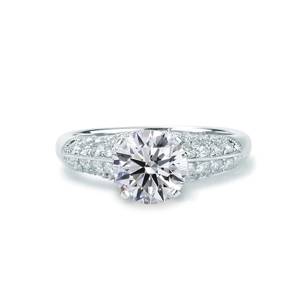Knife Edge Pave Diamond Setting in White Gold | New York Jewelers Chicago