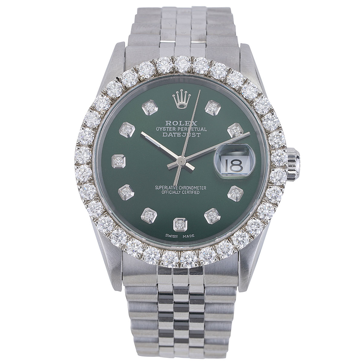 Rolex Datejust 36 Green Diamond Dial Circa 2000 New York