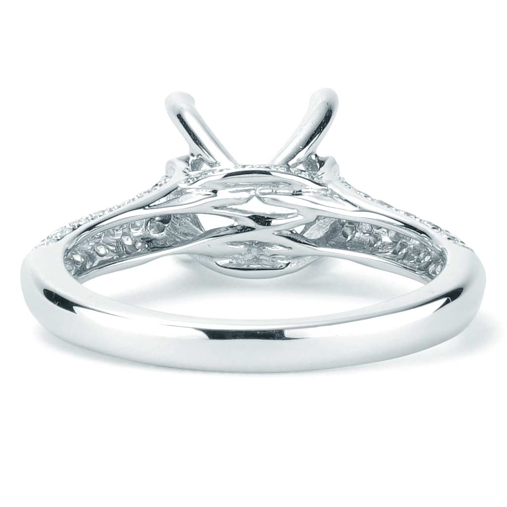 Cathedral Style Pave Setting in White Gold