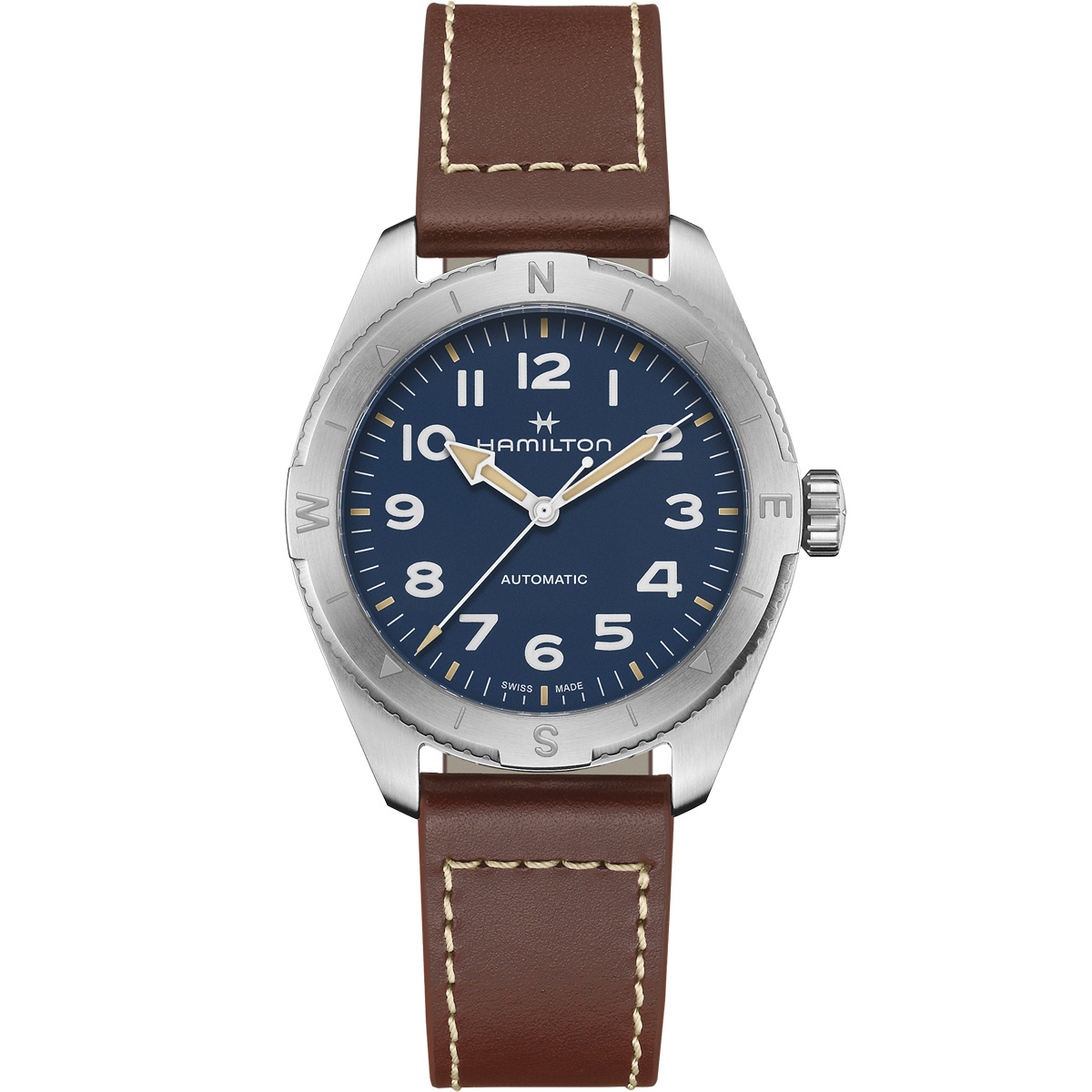 Hamilton Khaki Field Expedition 41mm Blue Dial Leather Strap New York Jewelers Chicago