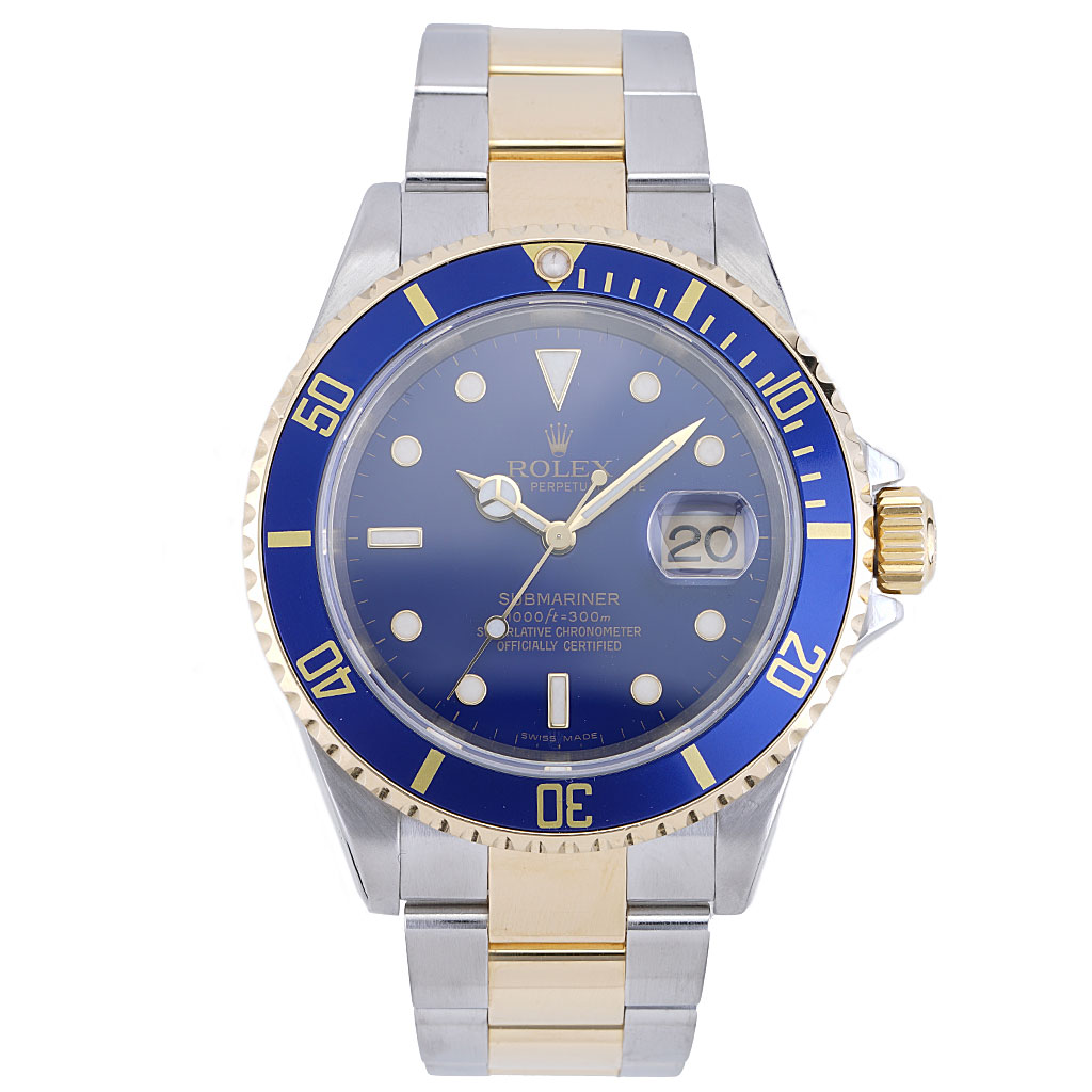 Rolex Submariner Two Tone Blue Dial Circa 2006 New York Jewelers